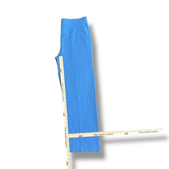 Neiman Marcus 100% Cashmere Lounge Pants Blue Medium Quiet Luxury Soft Knit - Picture 7 of 8